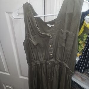 Olive Green Sleeveless Dress